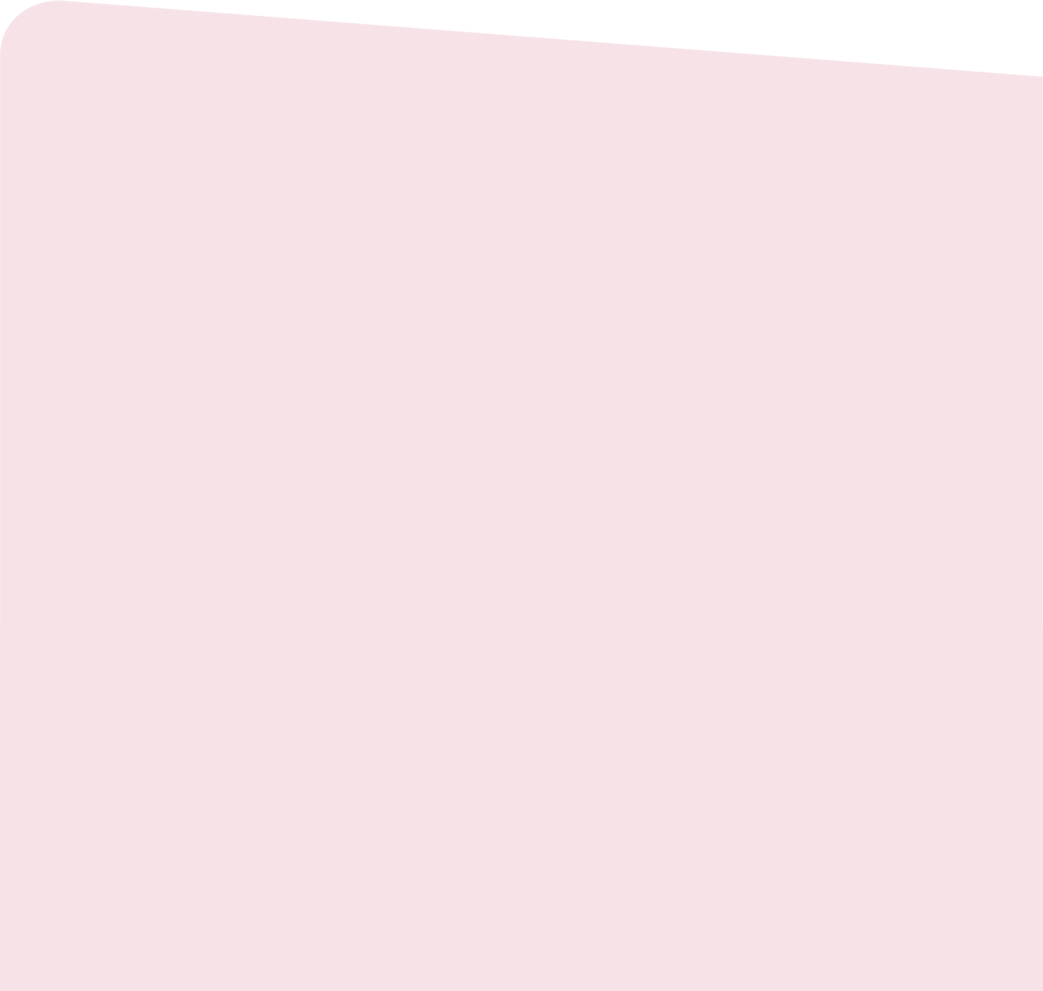 A soft pink background with a slightly rounded corner at the top left and a gentle curve at the top right, perfect for a welcoming Pet Clinic or modern Animal Hospital design.